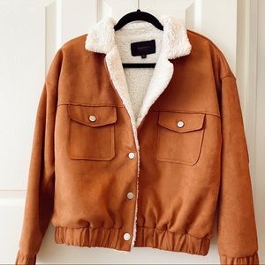 FAUX SHERPA-LINED JACKET